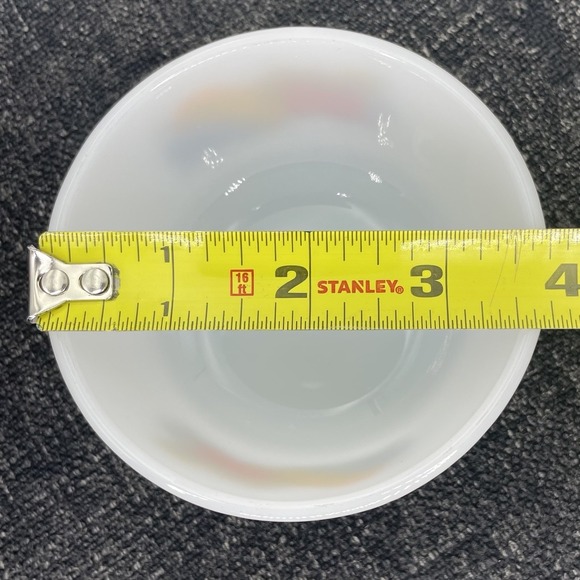 Vintage Anchor Hocking Fire King 6oz White Custard Cup Bounty Fruit Pattern #434 - Picture 9 of 10